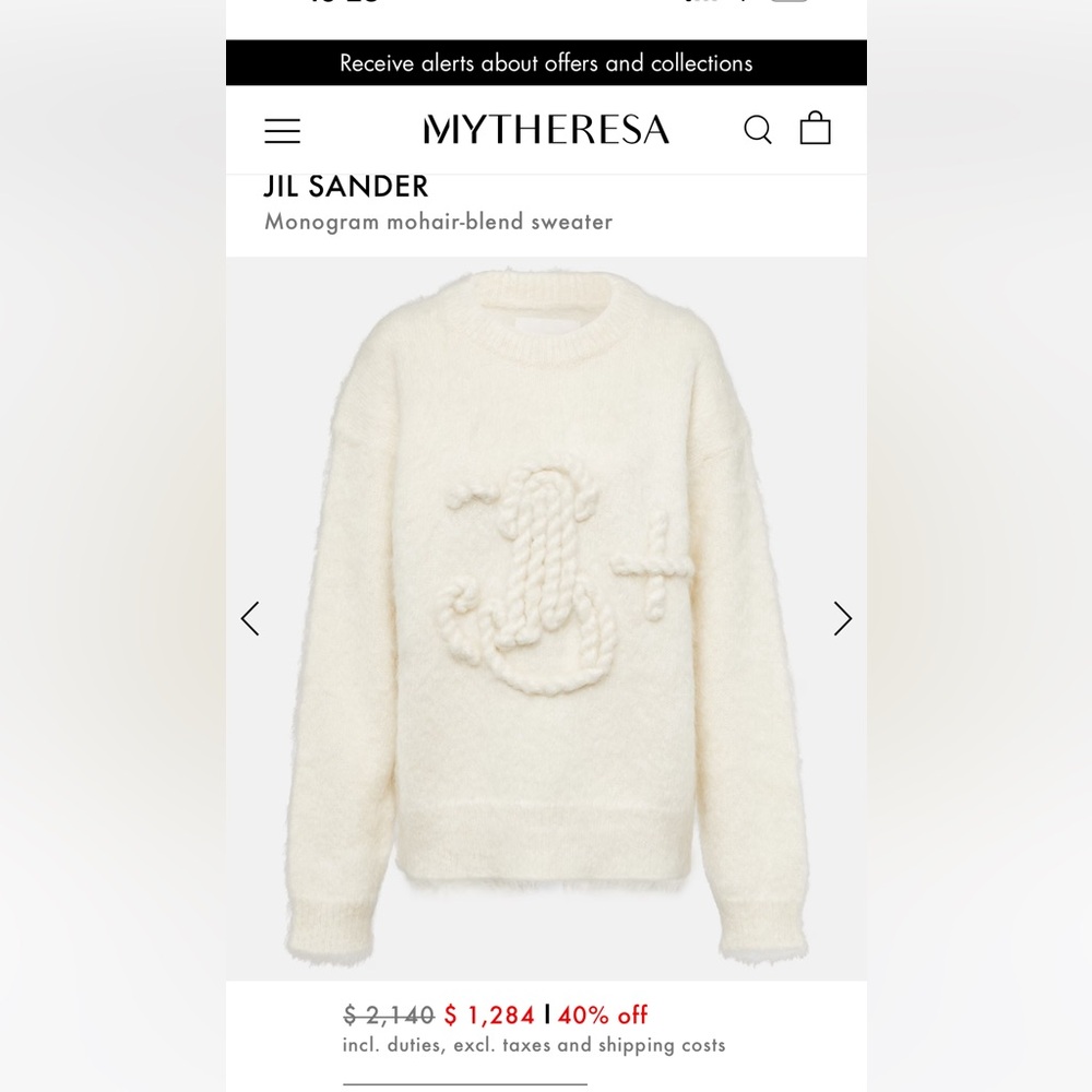 Jil Sander Monogram Mohair-Blend Sweater
